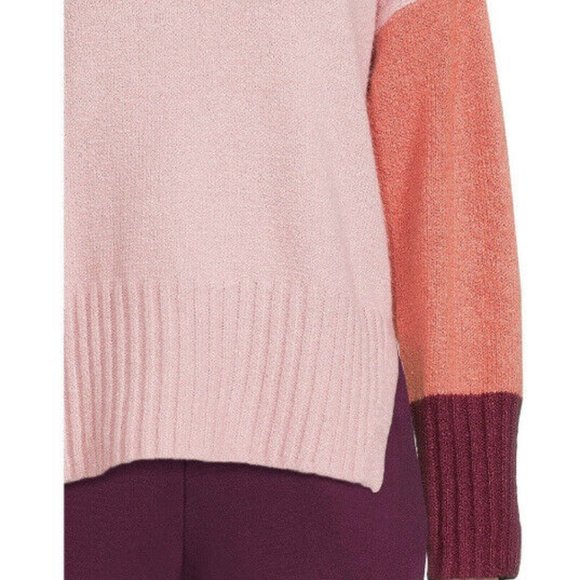 Time and Tru Women's Color Blocked Pink Mock Neck Sweater Size M - Picture 4 of 13
